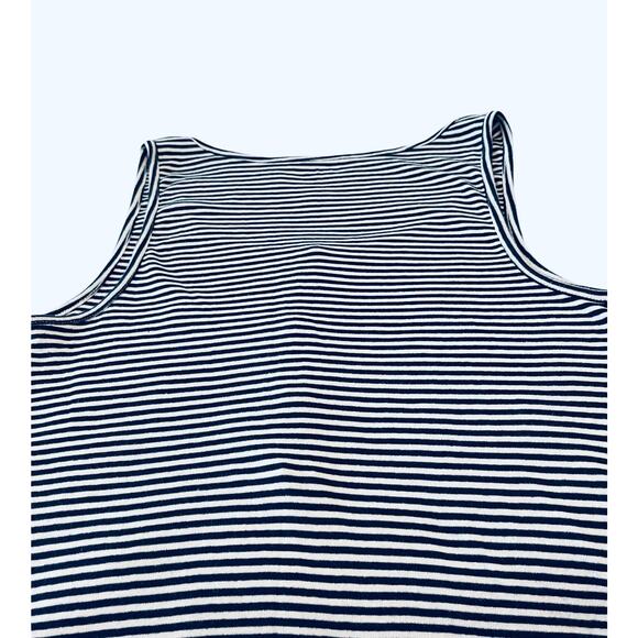 MAGELLAN SPORTSWEAR TANK TOP, WOMENS, M, NAVY BLUE/WHITE HORIZONTAL STRIPES - Picture 7 of 11